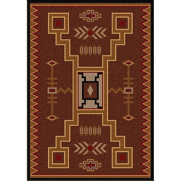 Escalante Storm Catcher Southwestern rug with a geometric frontier pattern.