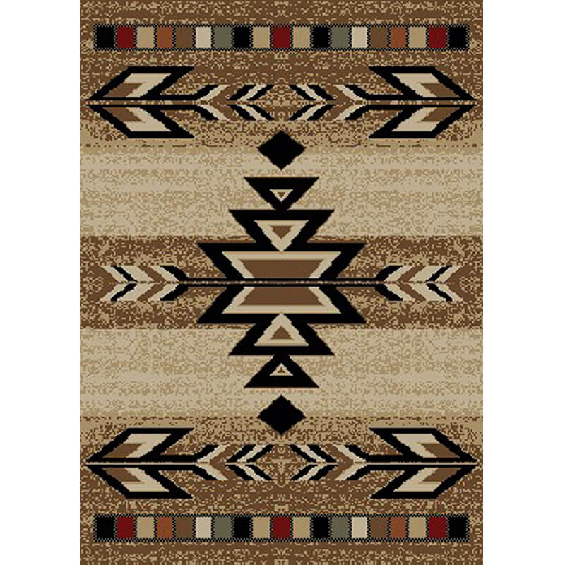 Southwest area rug in Cajun red with rustic diamond pattern.