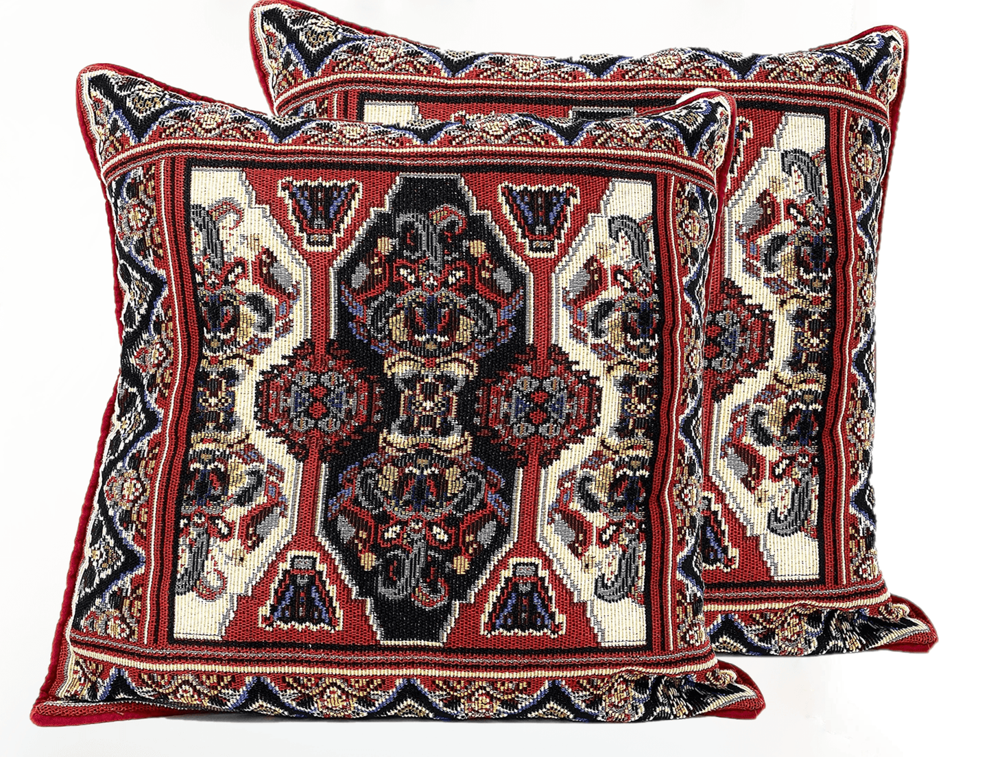 Kilim Red Throw Pillow Covers 16x16 Ornate Tapestry