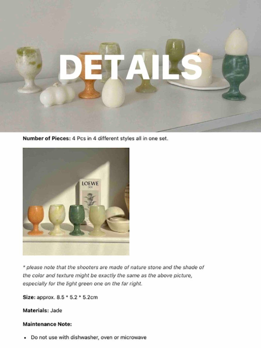 4 Pack Retro Style Jade Shooter Set