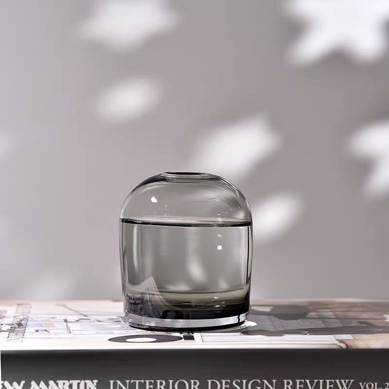 Blakhom modern glass vase with polished finish for home decor