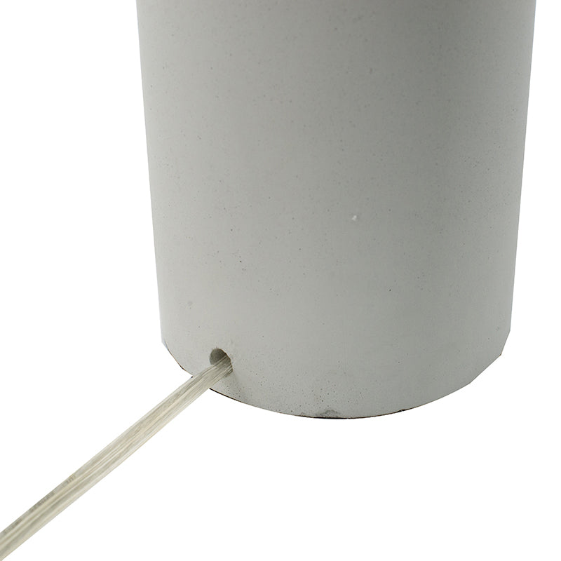 Industrial Cement And Metal Table Lamp White Gold Decor