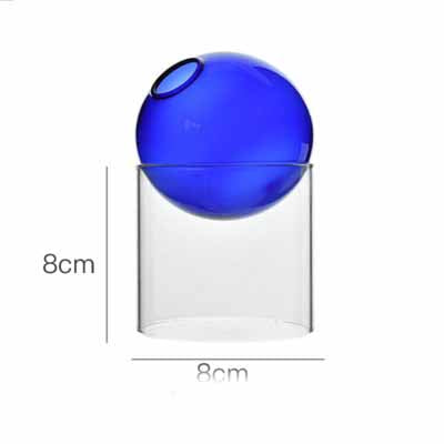 Nordic colored bubble glass vase, handmade borosilicate ball decor.