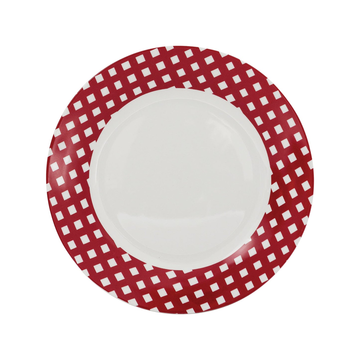DecoElegance Rouge 12 Piece Rimmed Porcelain Dinnerware Set