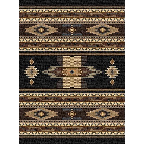 Coronado Black Southwestern Area Rug with geometric Navajo pattern.