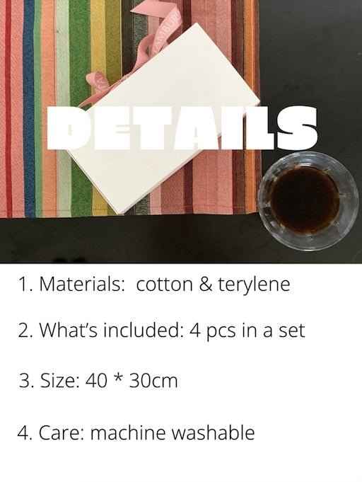Transform Your Meals with Dopamine Stripe Table Mats Set of 4
