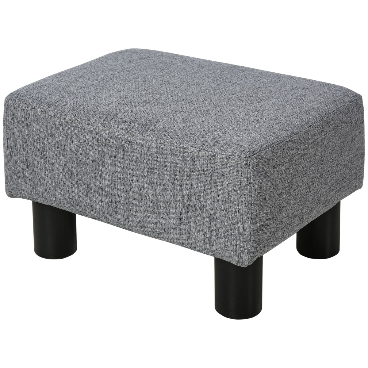 Gray linen 16-inch ottoman cube footrest pouf