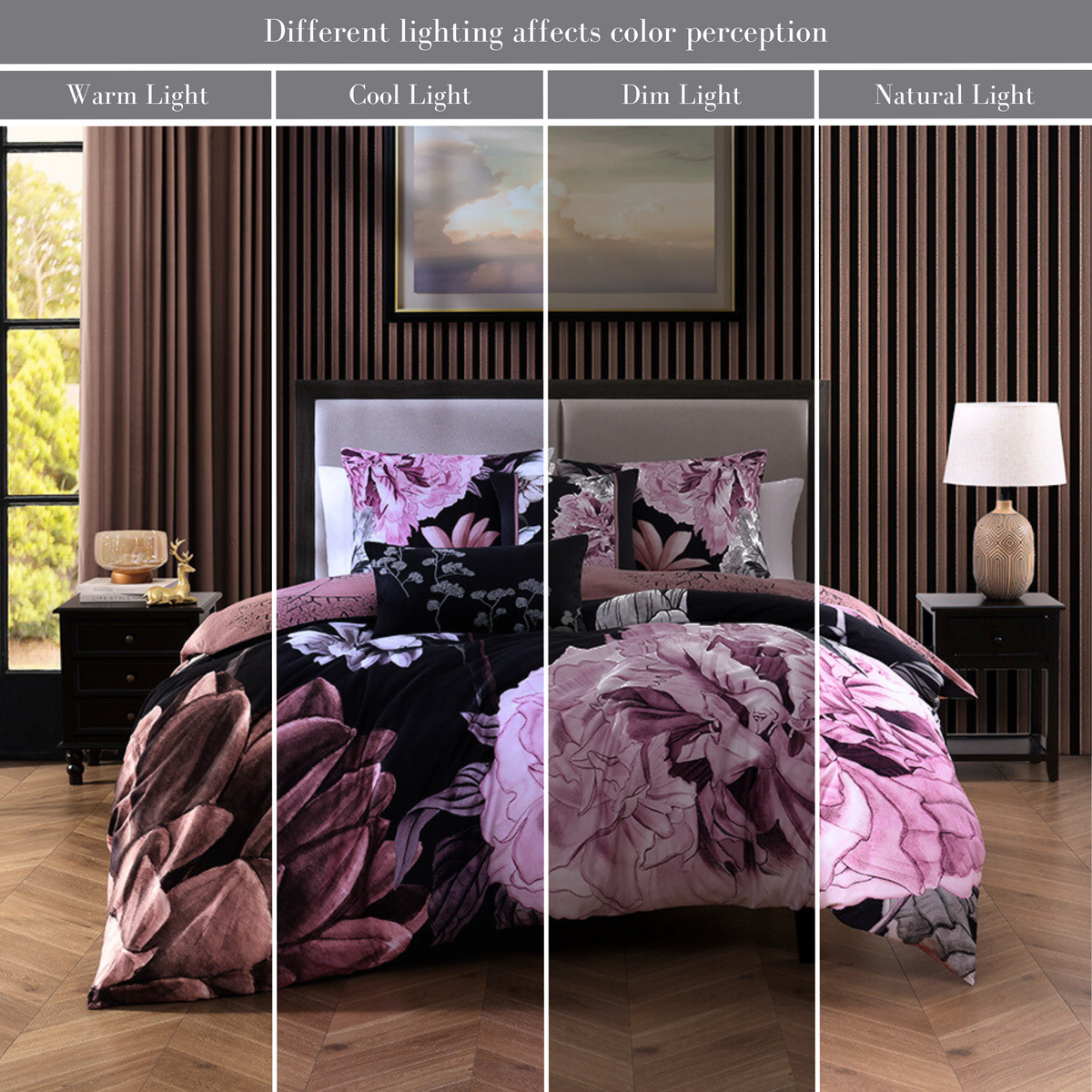 Elevate Your Sleep Sanctuary with the Midnight Meadow Comforter Set - Queen Size