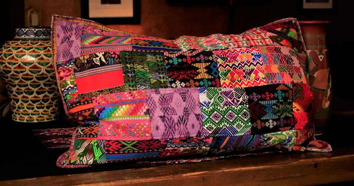 Handcrafted Huipile Pillow Cover – Vibrant Artisan Decor for Your Home