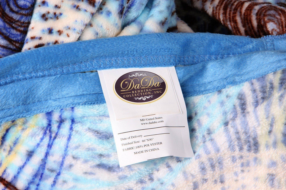Navy blue abstract swirly fleece flannel throw blanket 50x60