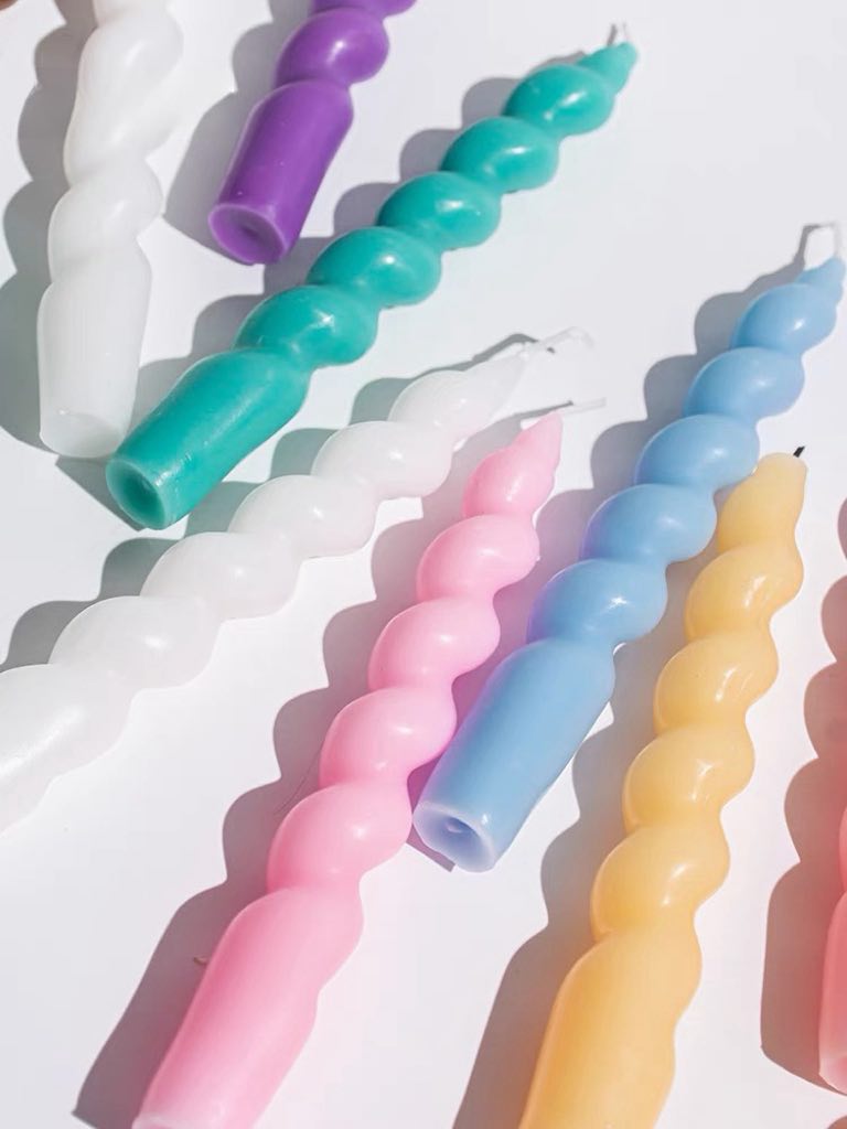 Colorful Whimsical Twisty Soy Wax Decorative Candles Set Of 7 Pcs adds unique charm to your home decor for just $6.1 each.