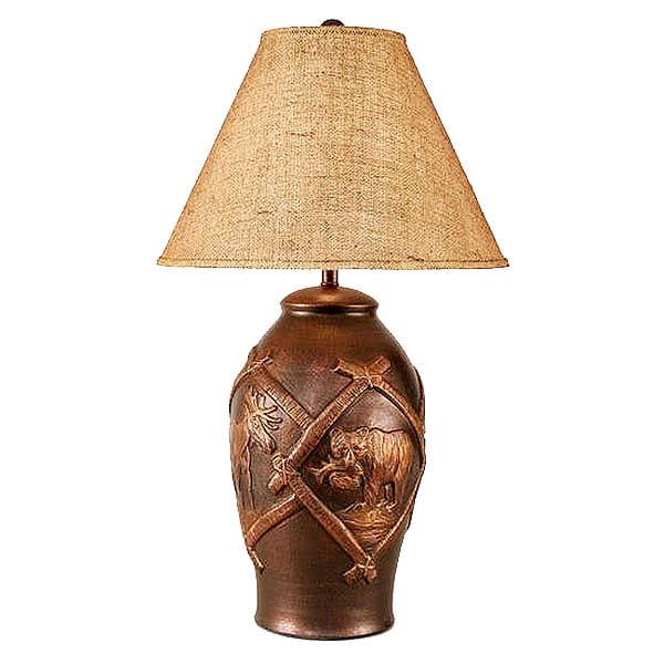 Nature-Inspired Rustic Bronze Table Lamp