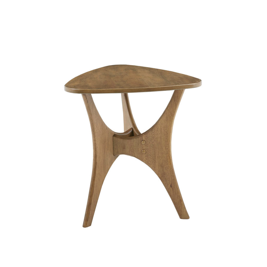 Ink Ivy Blaze Triangle Wood Side Table, Natural Elm Mid Century Modern