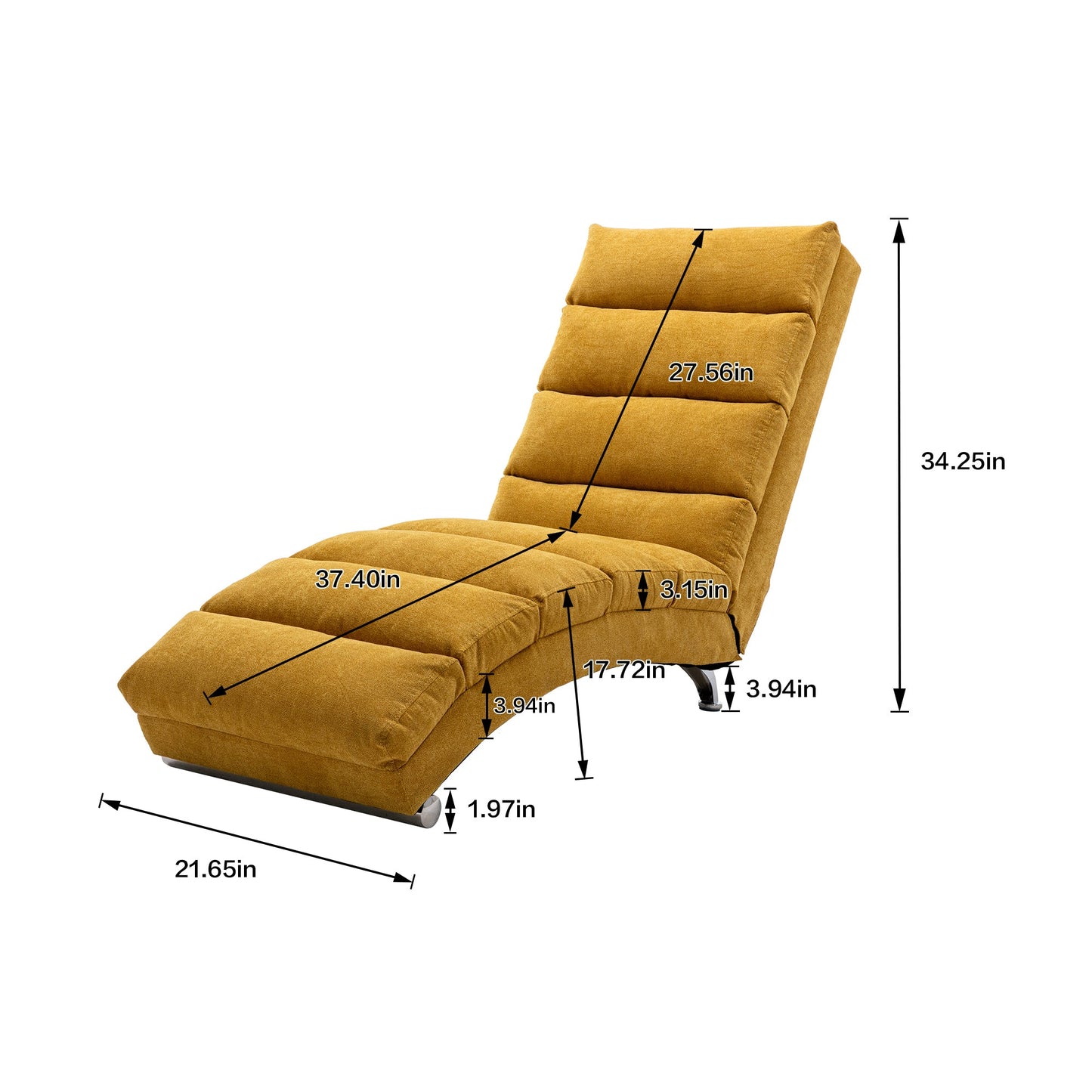 Modern Massage Chaise Lounge with Curved Backrest and Storage Pocket