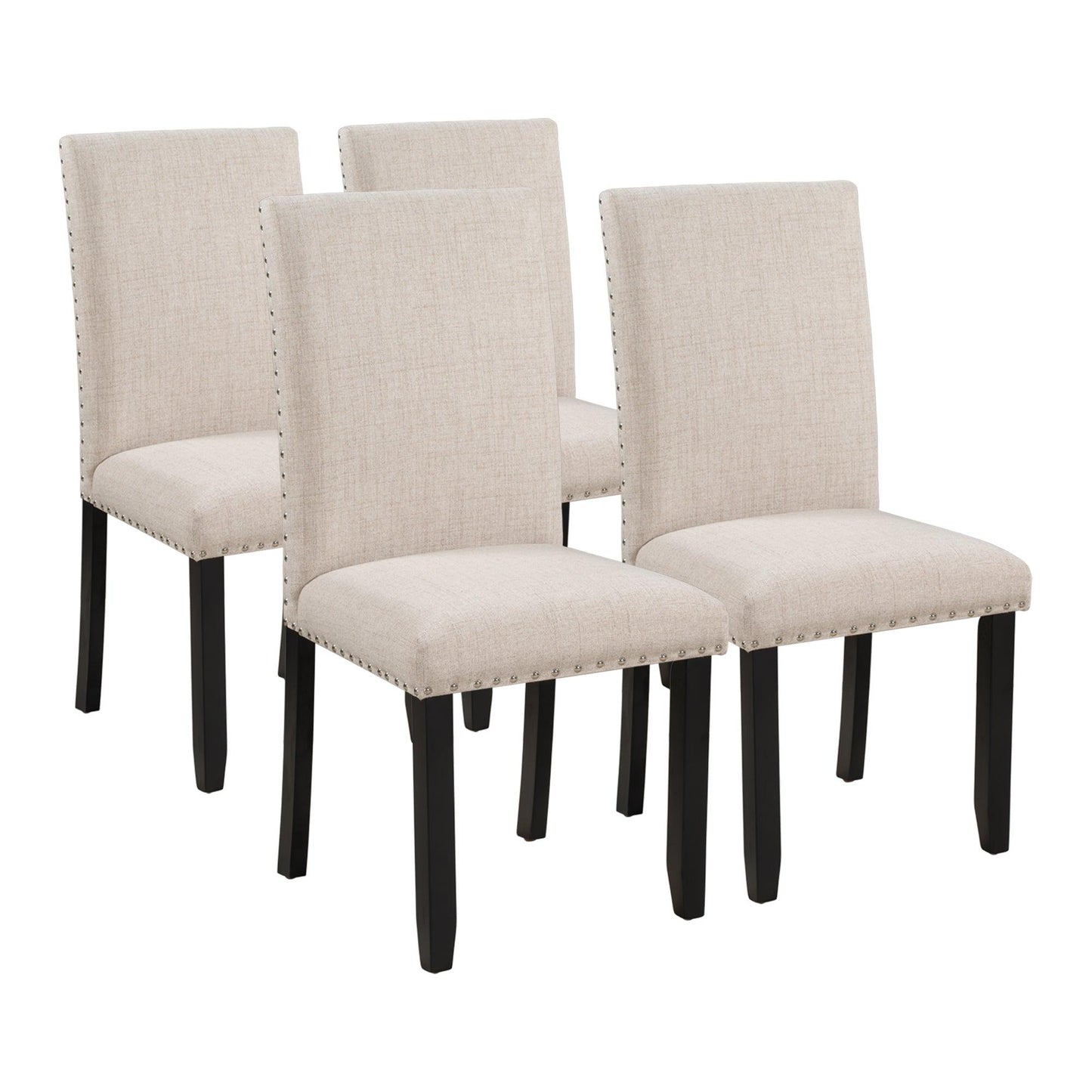 Faux Marble 5-Piece Dining Set with 4 Cushioned Chairs