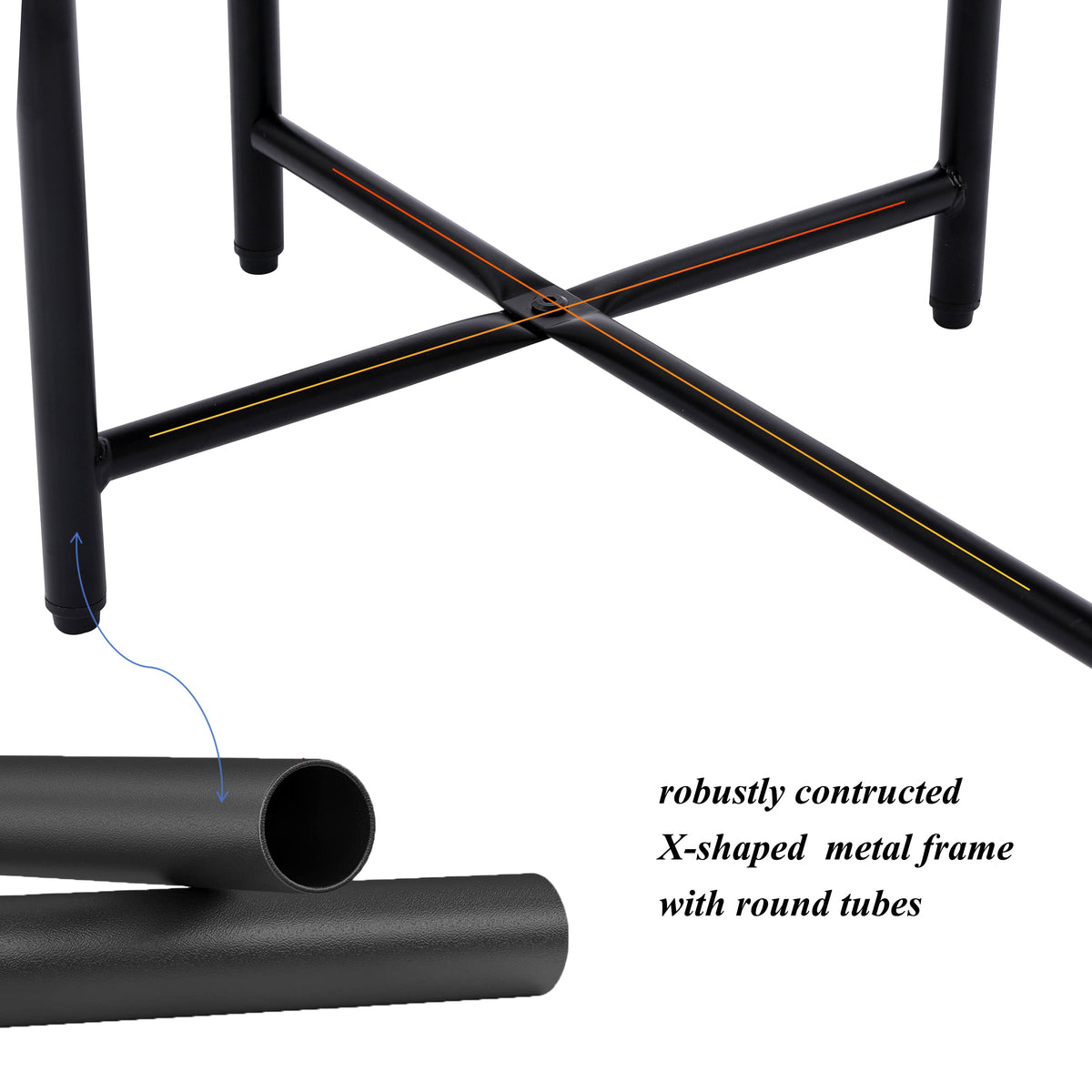 Two-tier round coffee table with storage tray.