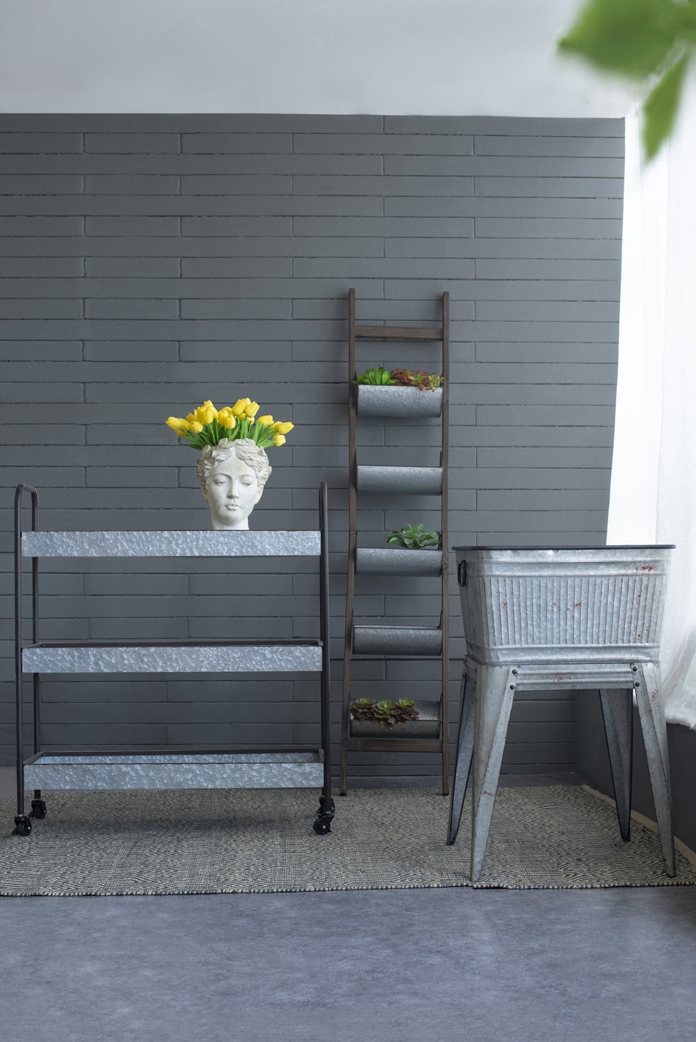 Galvanized Tub On Stand Plant Pot Holder For Gardeners