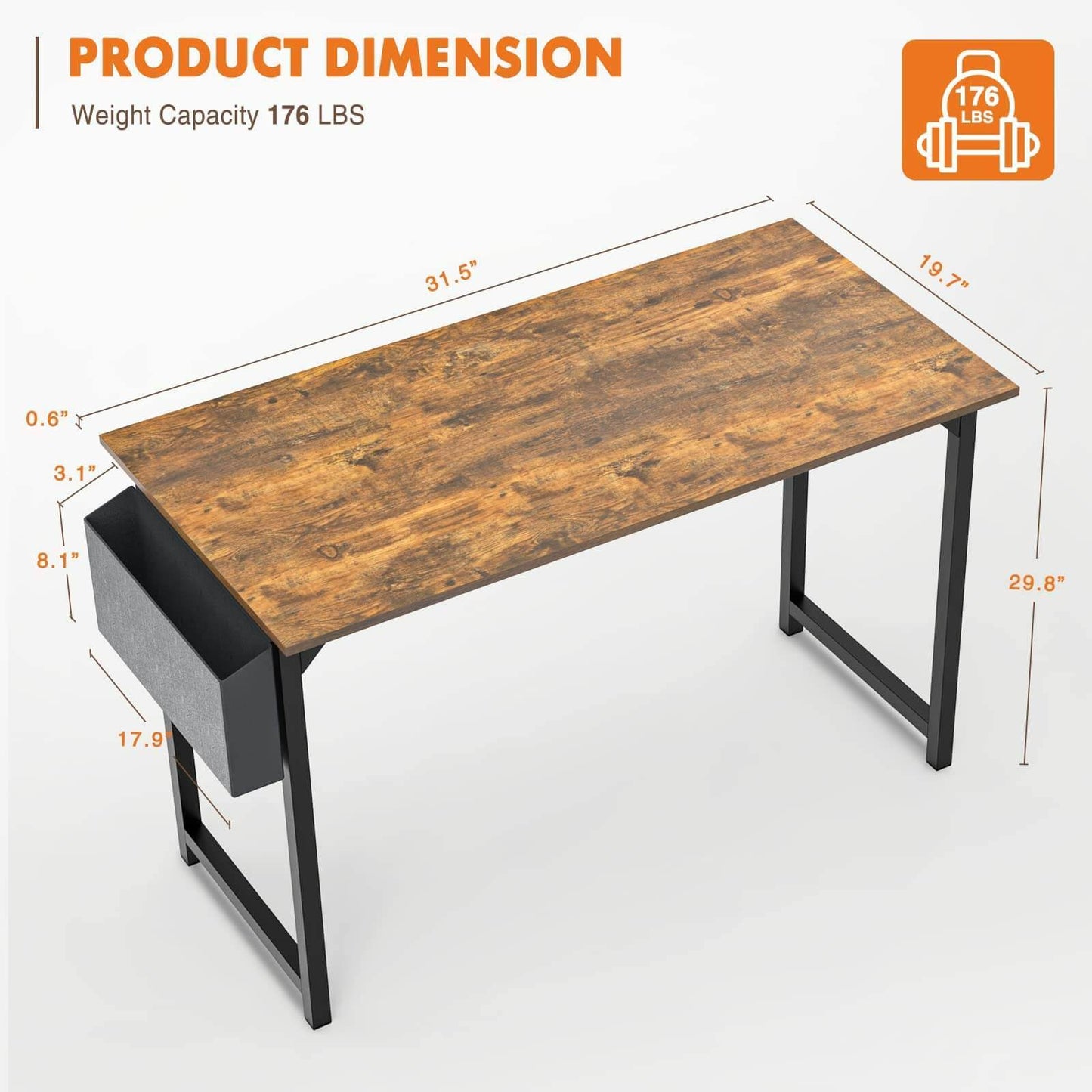 Sleek & Functional Wooden Office Desk with Storage Solutions