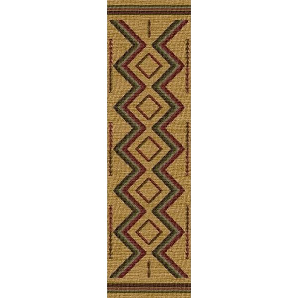 Chaco Canyon Solstice Area Rug runner with diamond Southwestern geometric pattern in warm desert tones.