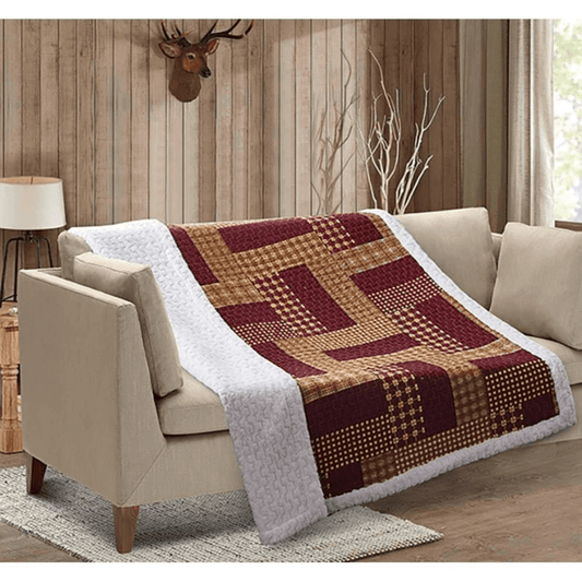 Ranch Estate Cozy Red Sherpa Blanket