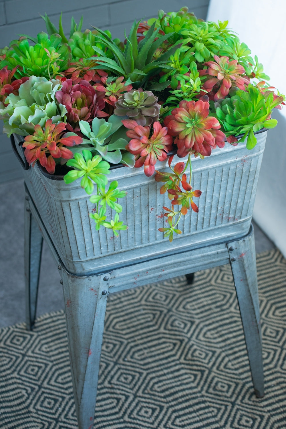 Galvanized Tub On Stand Plant Pot Holder For Gardeners
