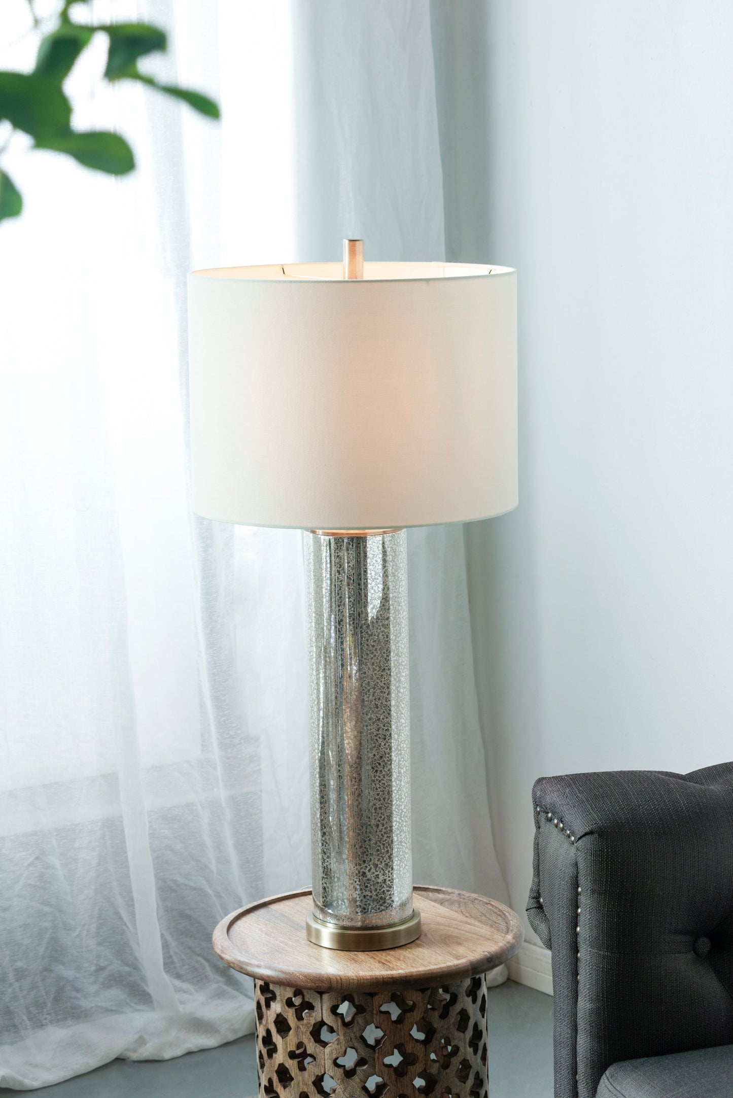 Gold Mirrored Glass Table Lamp For Modern Decor Luxury Glow
