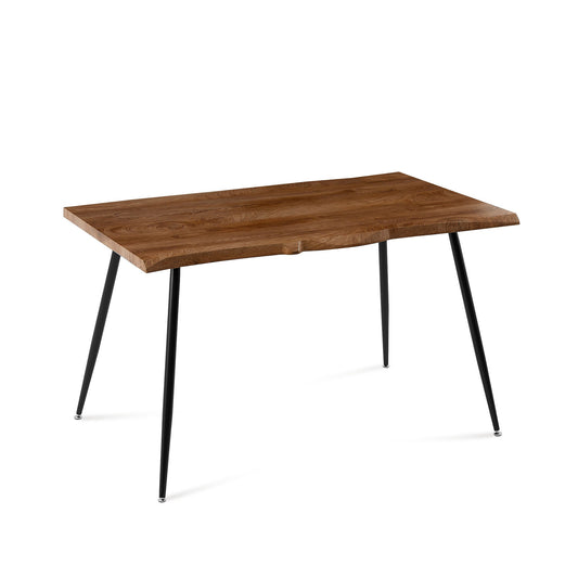 Chic Asymmetric Dining Table with Sturdy Metal Base