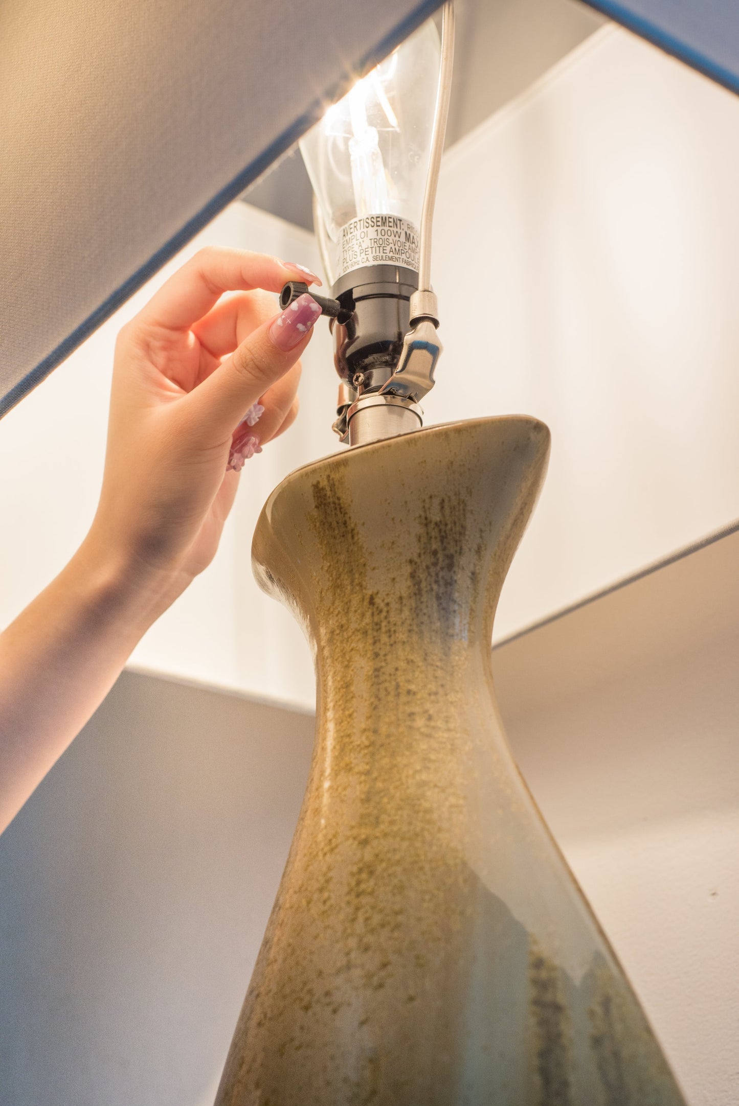 Ceramic Multicolor Table Lamp 36 Inch Tall Glow Living Room