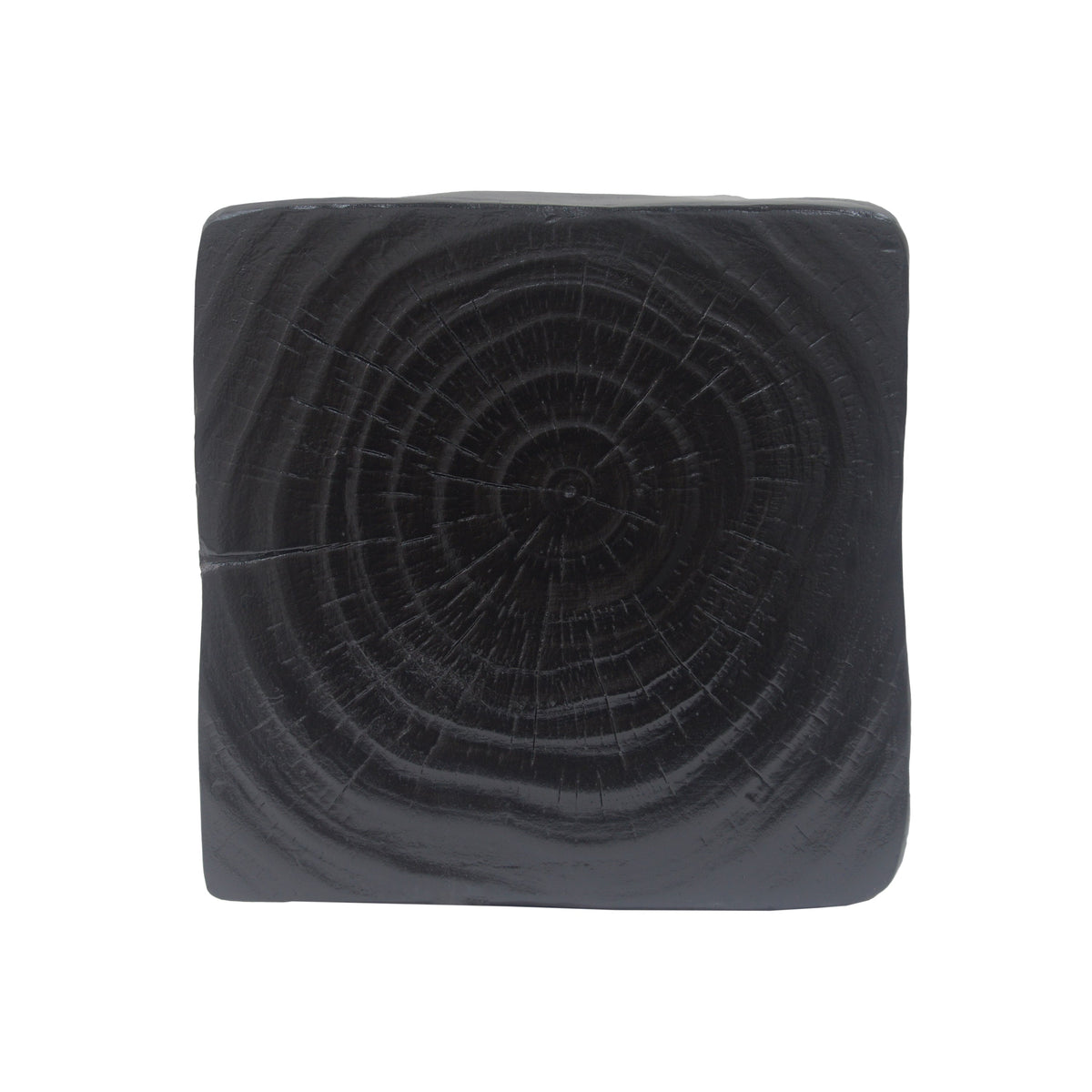 Black MGO twist side table with wood grain texture