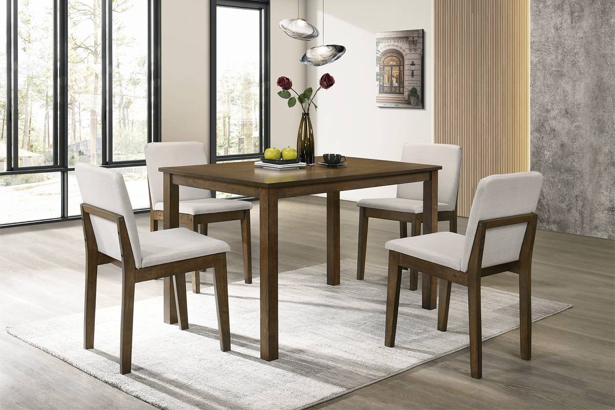 Dark Walnut Finish 5pc Dining Room Set