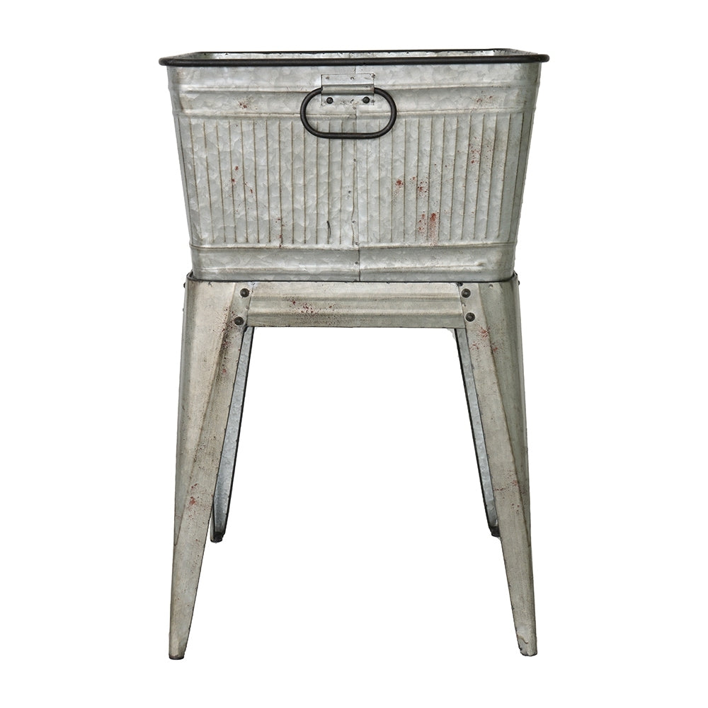 Galvanized Tub On Stand Plant Pot Holder For Gardeners