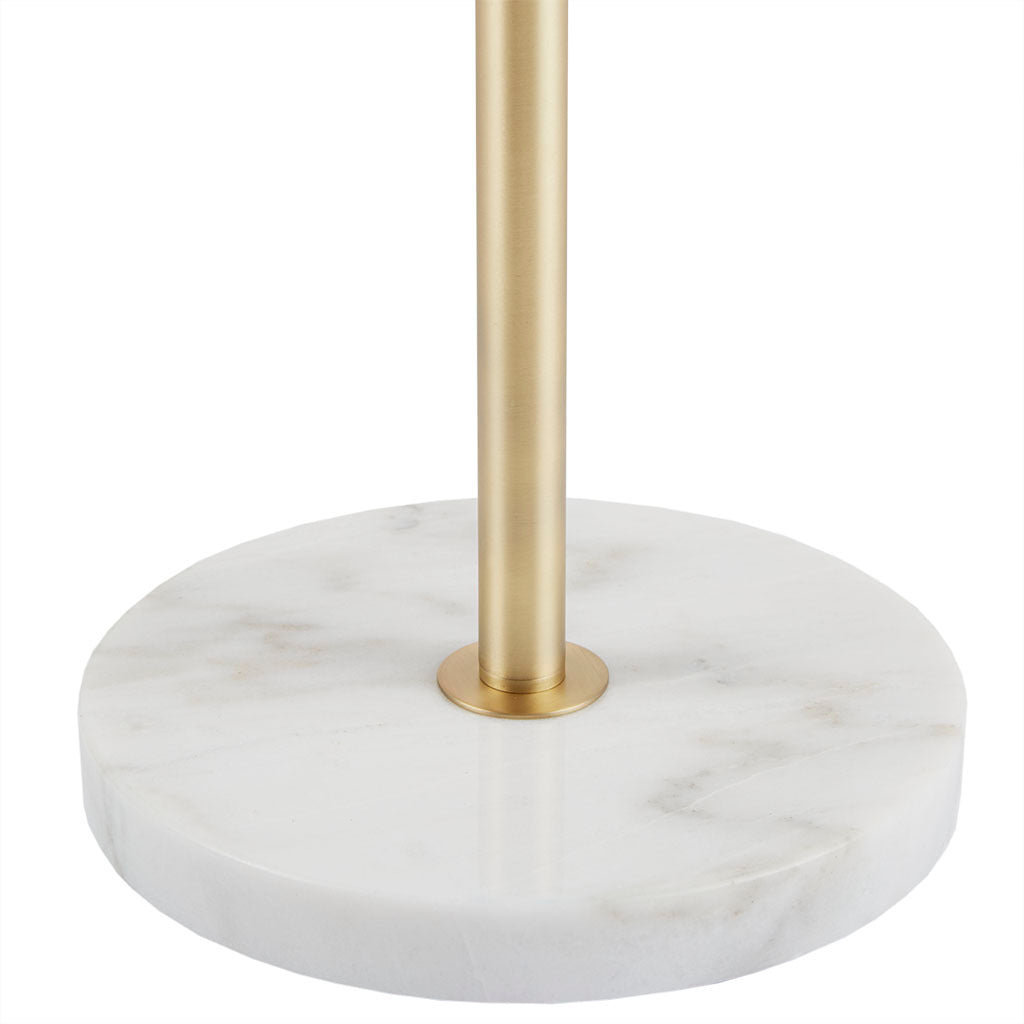 Modern Gold and Marble Table Lamp with Glass Shade