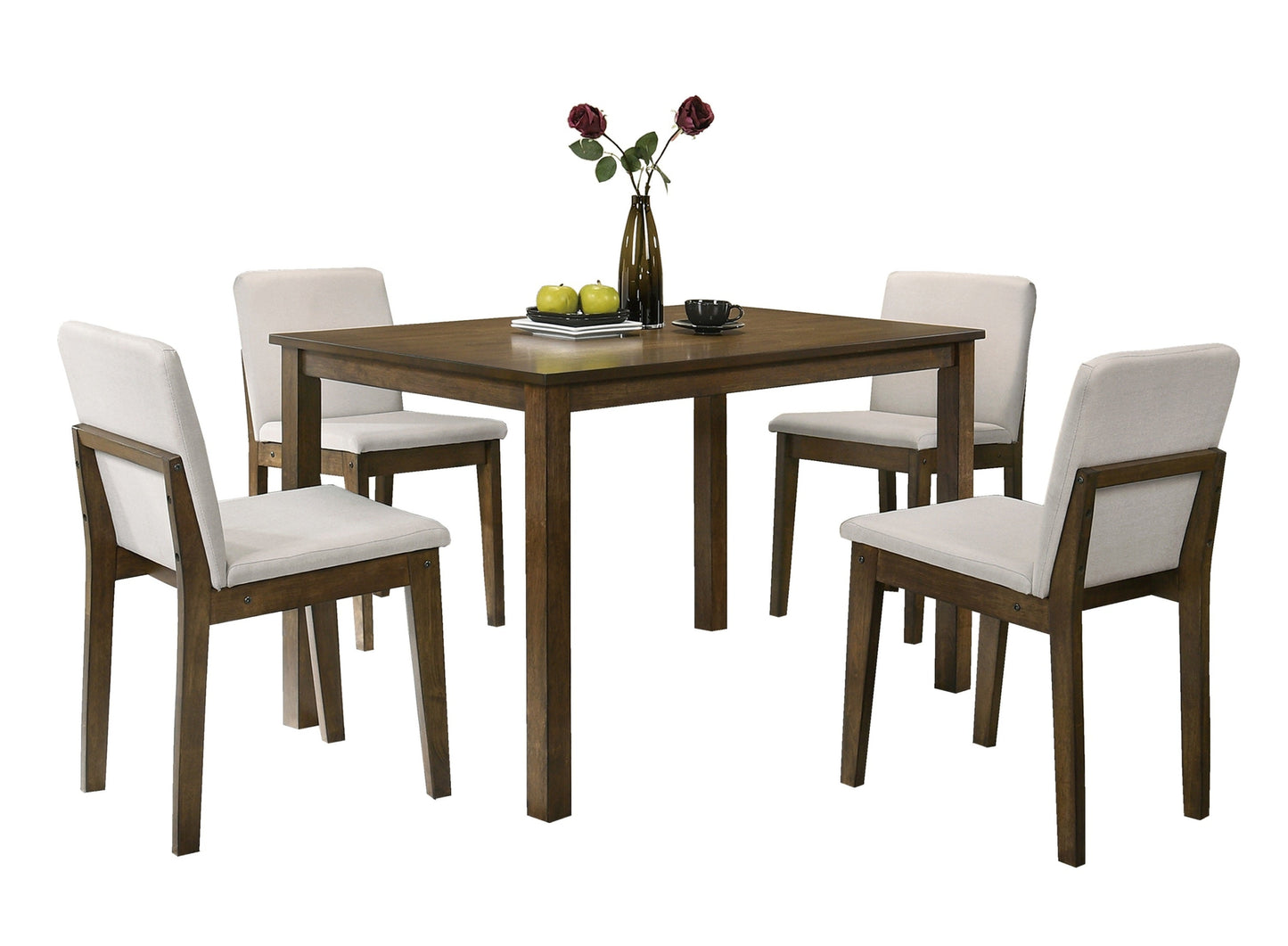 Dark Walnut Finish 5pc Dining Room Set