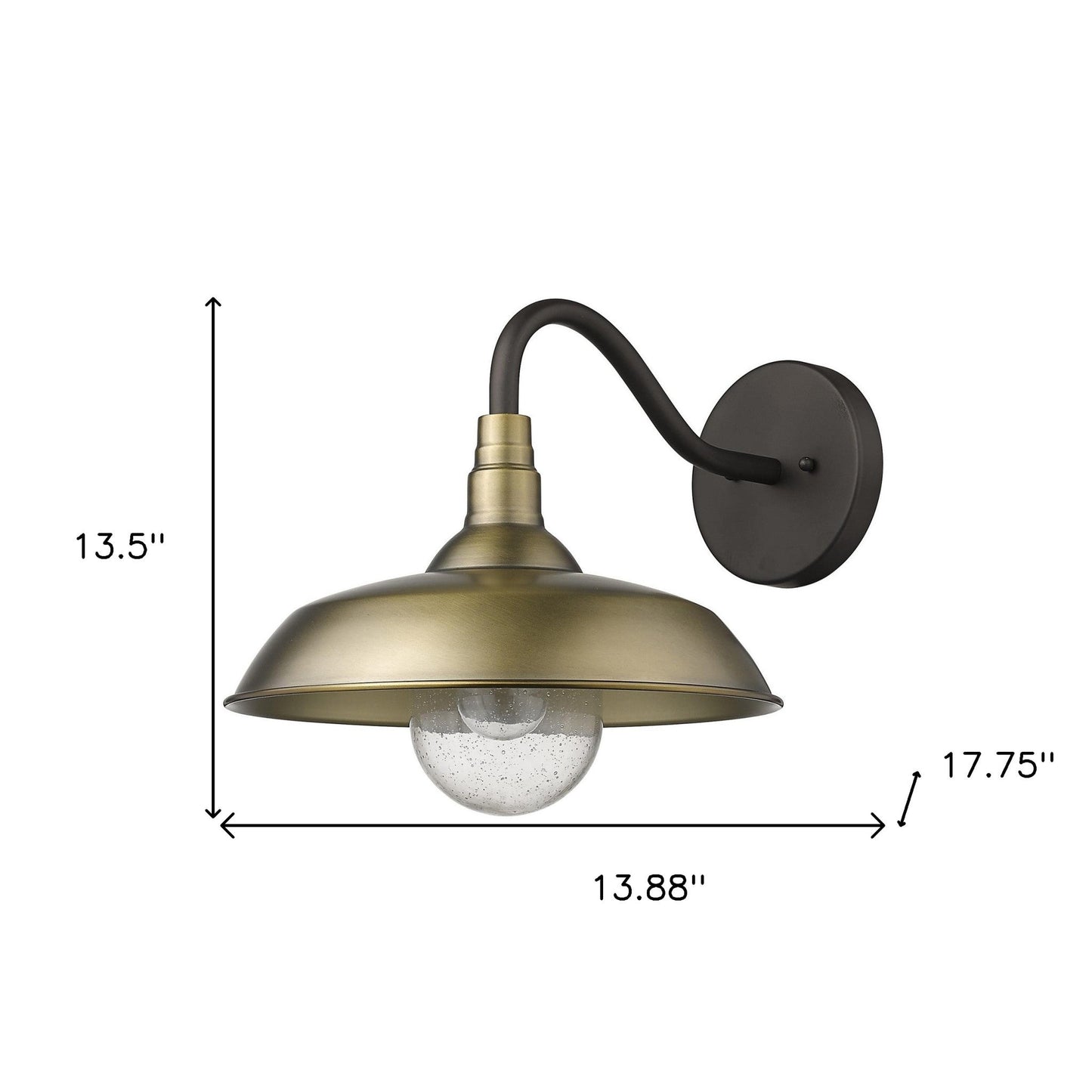 Burry Rustic Elegance Single Bulb Wall Sconce in Antique Brass | 13.5"x14"