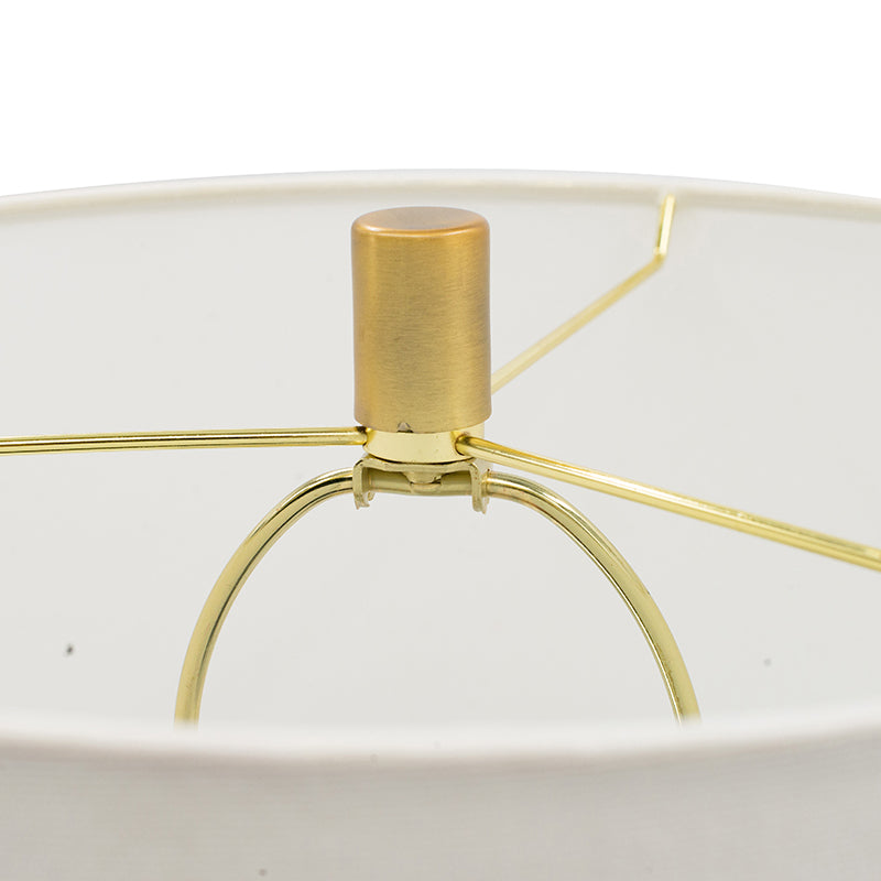 Industrial Cement And Metal Table Lamp White Gold Decor