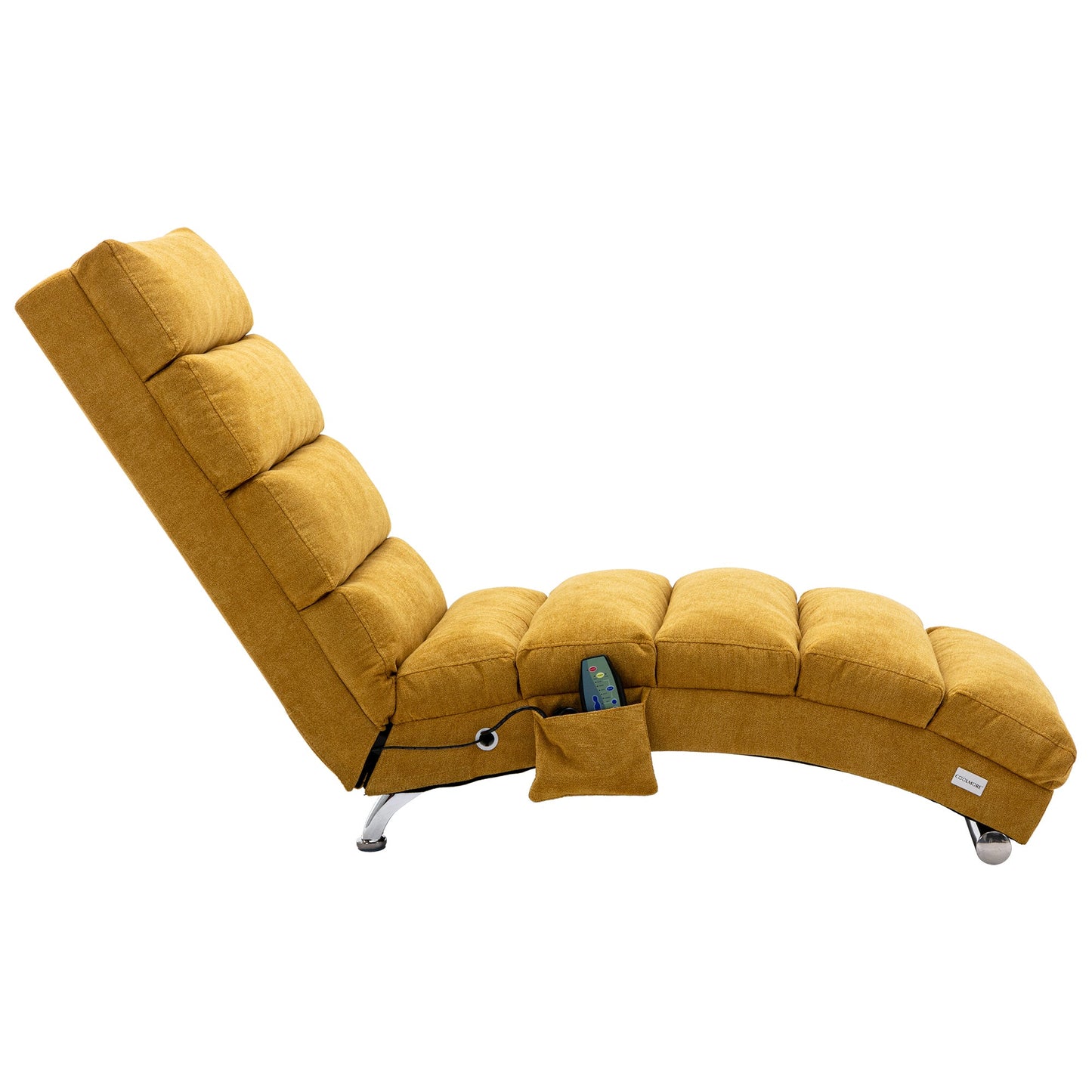 Modern Massage Chaise Lounge with Curved Backrest and Storage Pocket