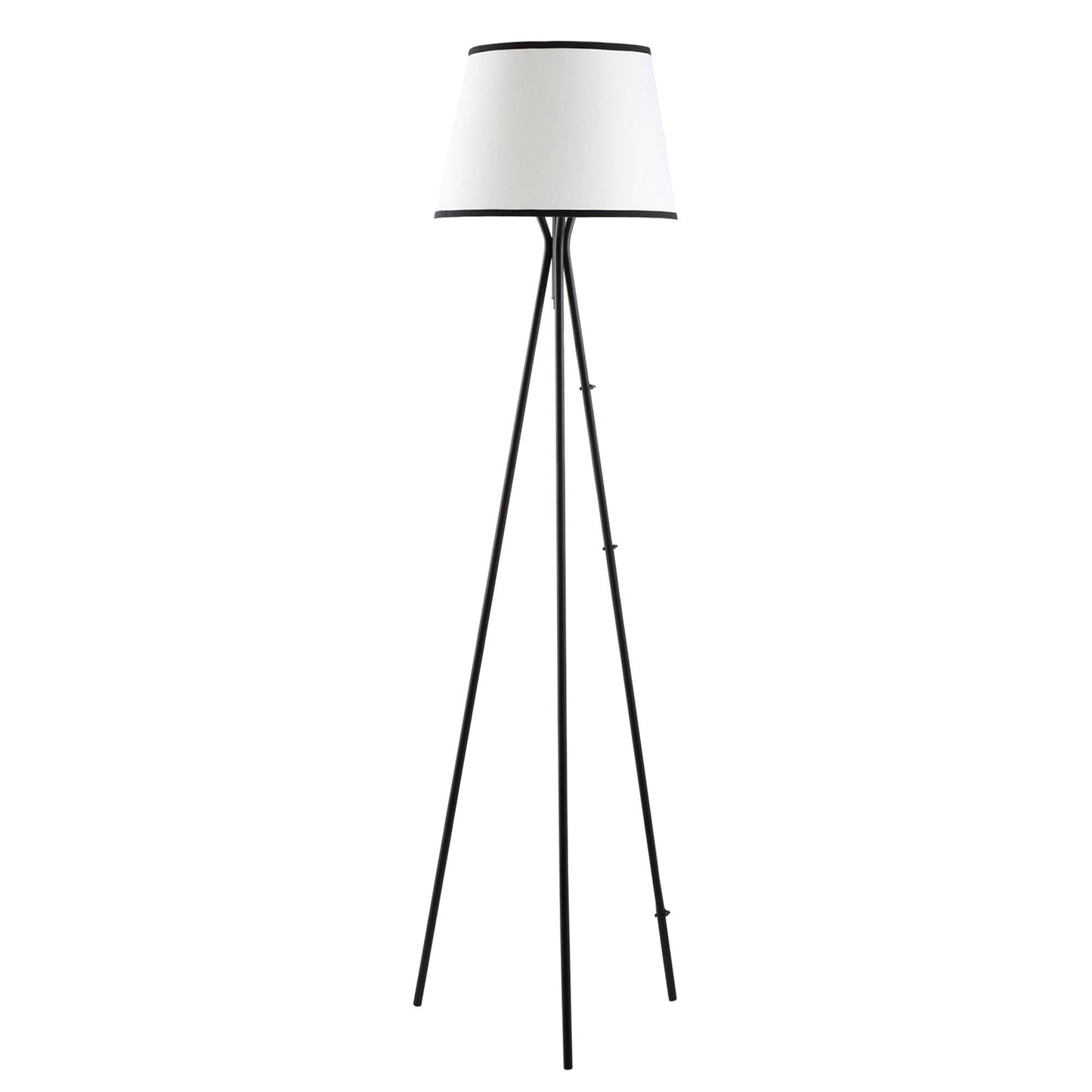 HOMCOM Stylish Black Tripod Floor Lamp with Steel Frame and Footswitch for Living Room, Bedroom, and Office