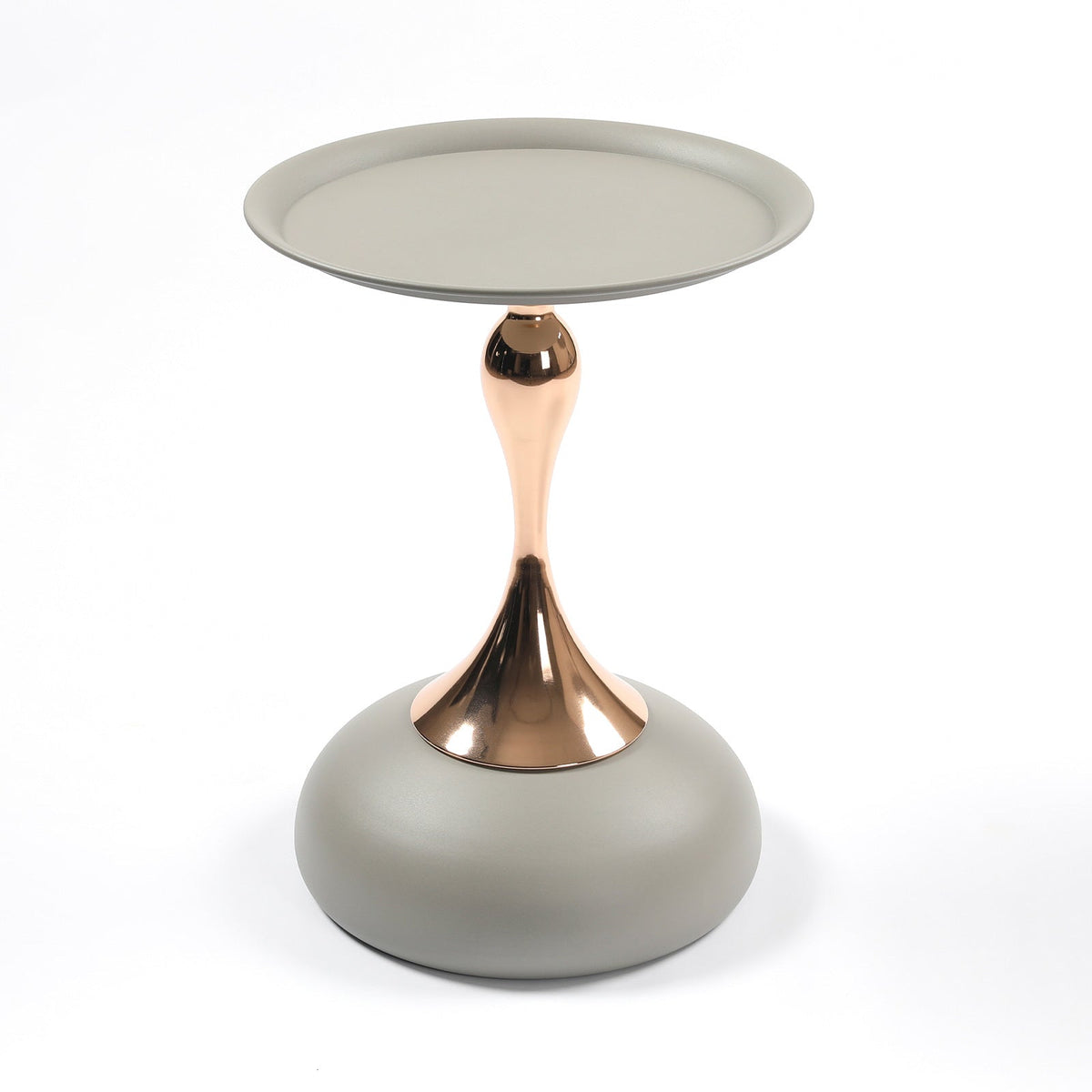 Mermaid tail coffee table with round drum base and anti-rust coating.
