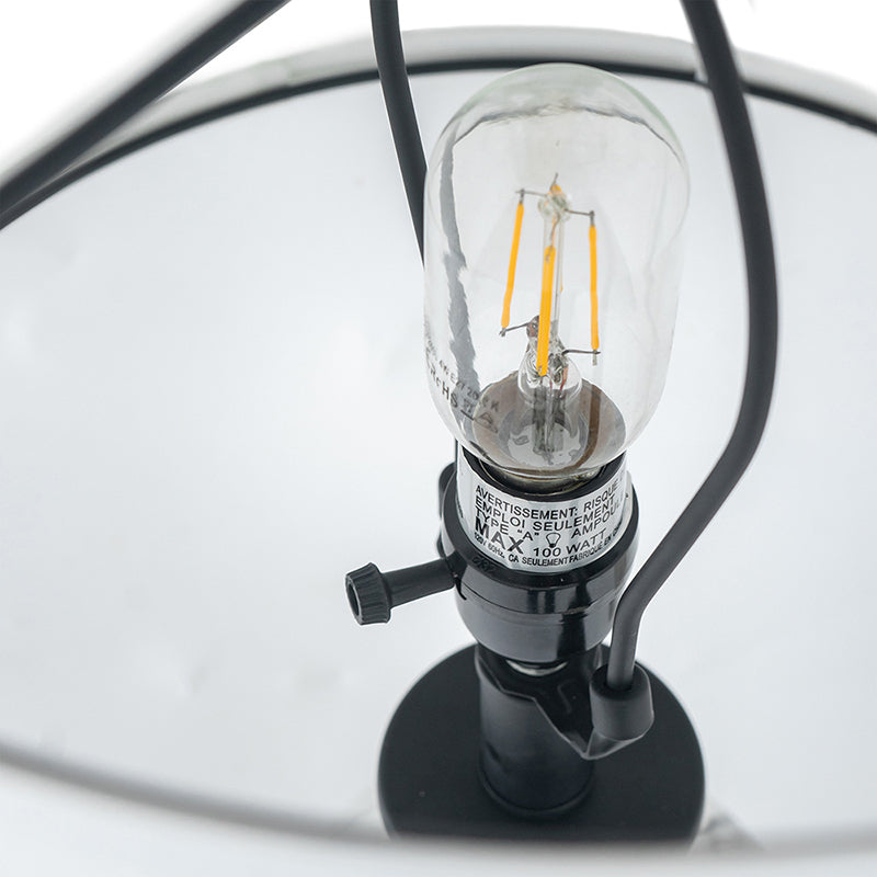 Sarris Modern Gray White Swirl Glass Table Lamp Linen Shade