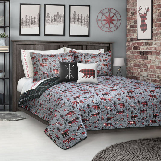 King Size Quilt Bedding Set 3 Piece Woven Printed Wild And Free DecoElegance
