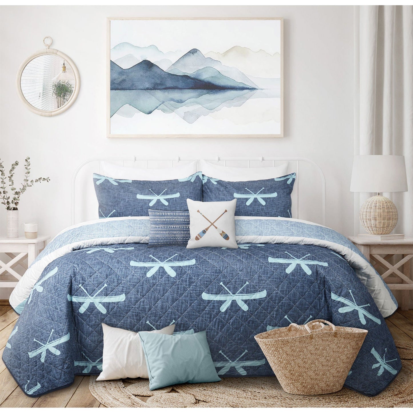 King Size Quilt Bedding Set 3 Piece Woven Microfiber