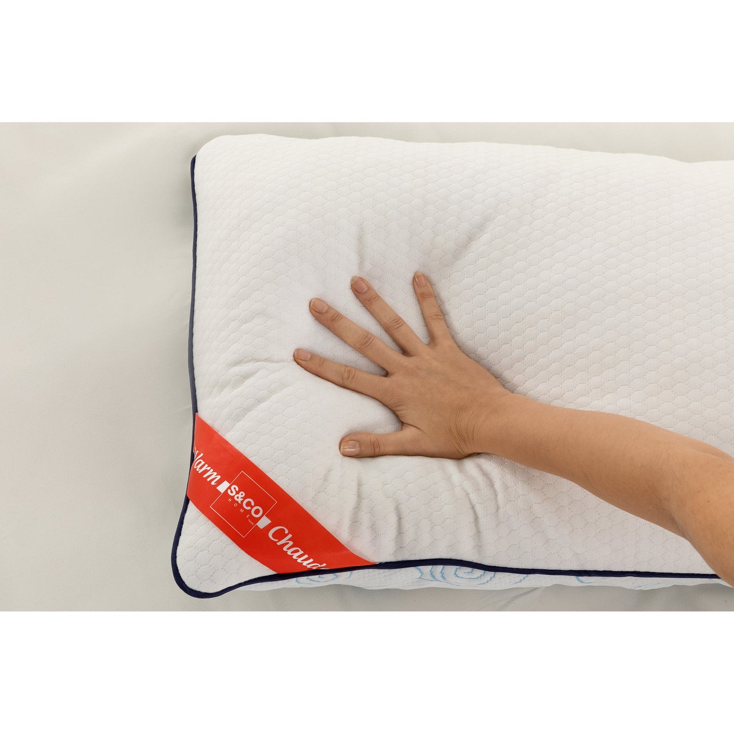 Cooling Matelasse Hotel Collection Queen Pillow 20x30 White for Back Sleepers
