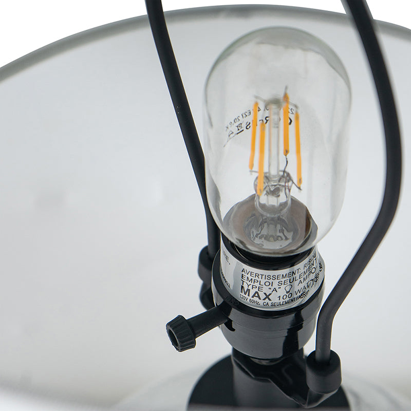 Glass Table Lamp White Gray Modern Decor For Living Room