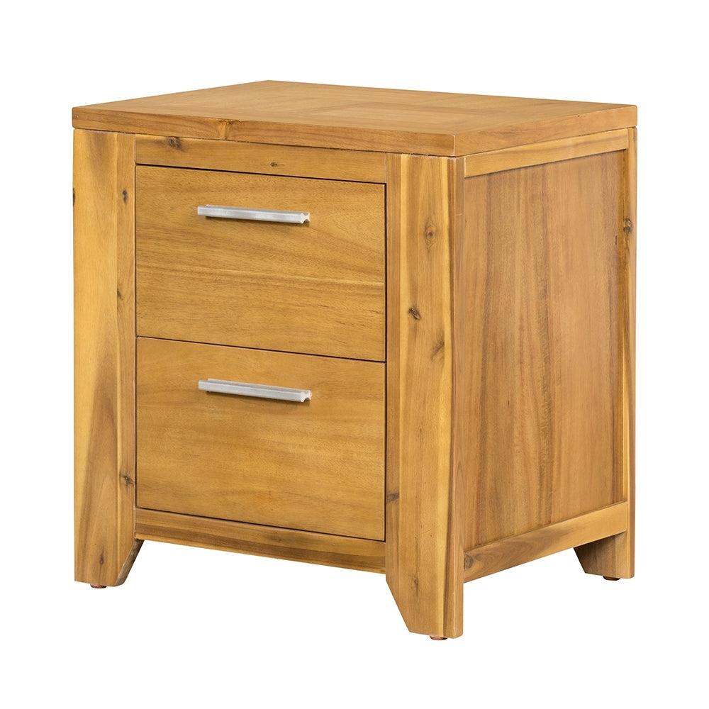 Compact Boho Nightstand with Smooth Glide - 20.7" x 15.4" x 22" - Solid Wood & MDF