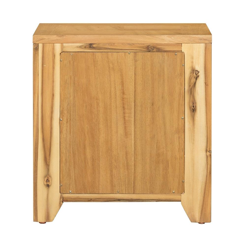 Compact Boho Nightstand with Smooth Glide - 20.7" x 15.4" x 22" - Solid Wood & MDF