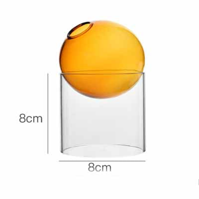 Nordic colored bubble glass vase with round ball decor.