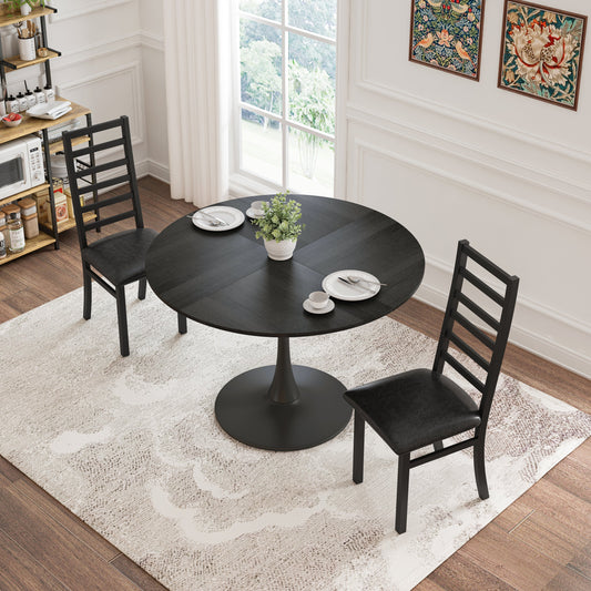 Dining Table Set for 2, 47 Inch Tulip Table with Chairs