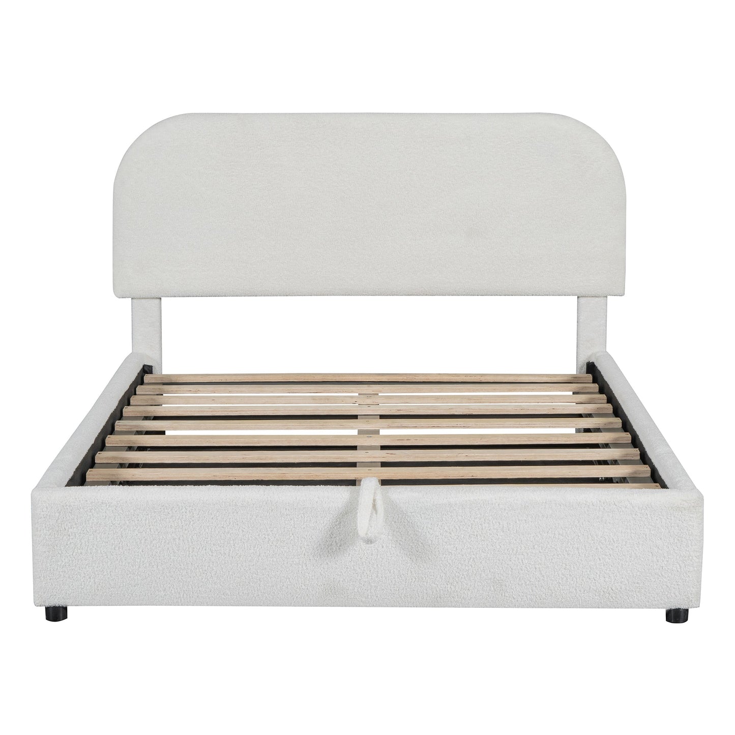 Teddy Fleece Full Size Upholstered Platform Bed White