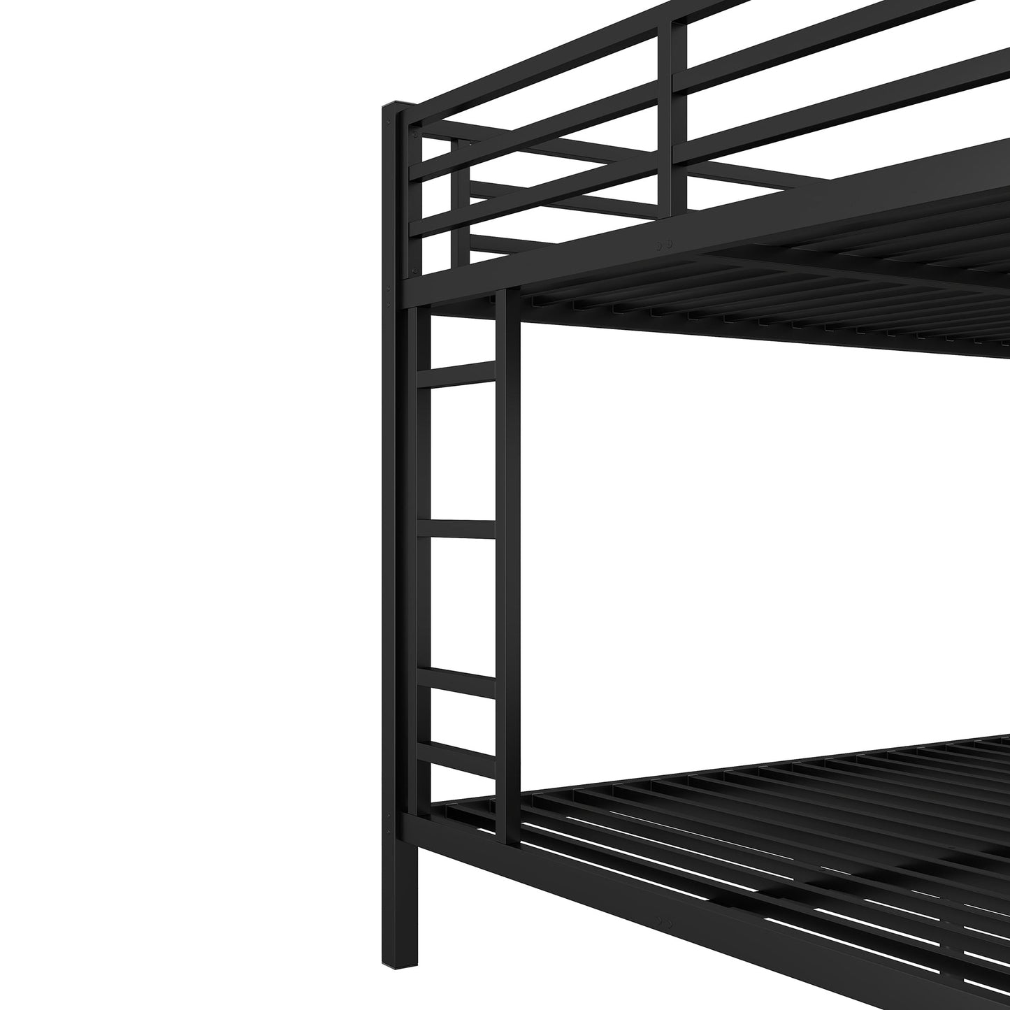 Metal Queen Over Queen Bunk Bed for Teens and Adults Black