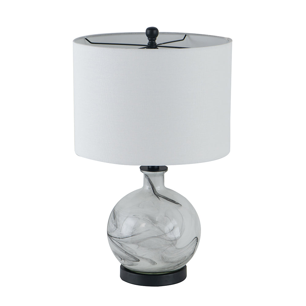 Glass Table Lamp White Gray Modern Decor For Living Room